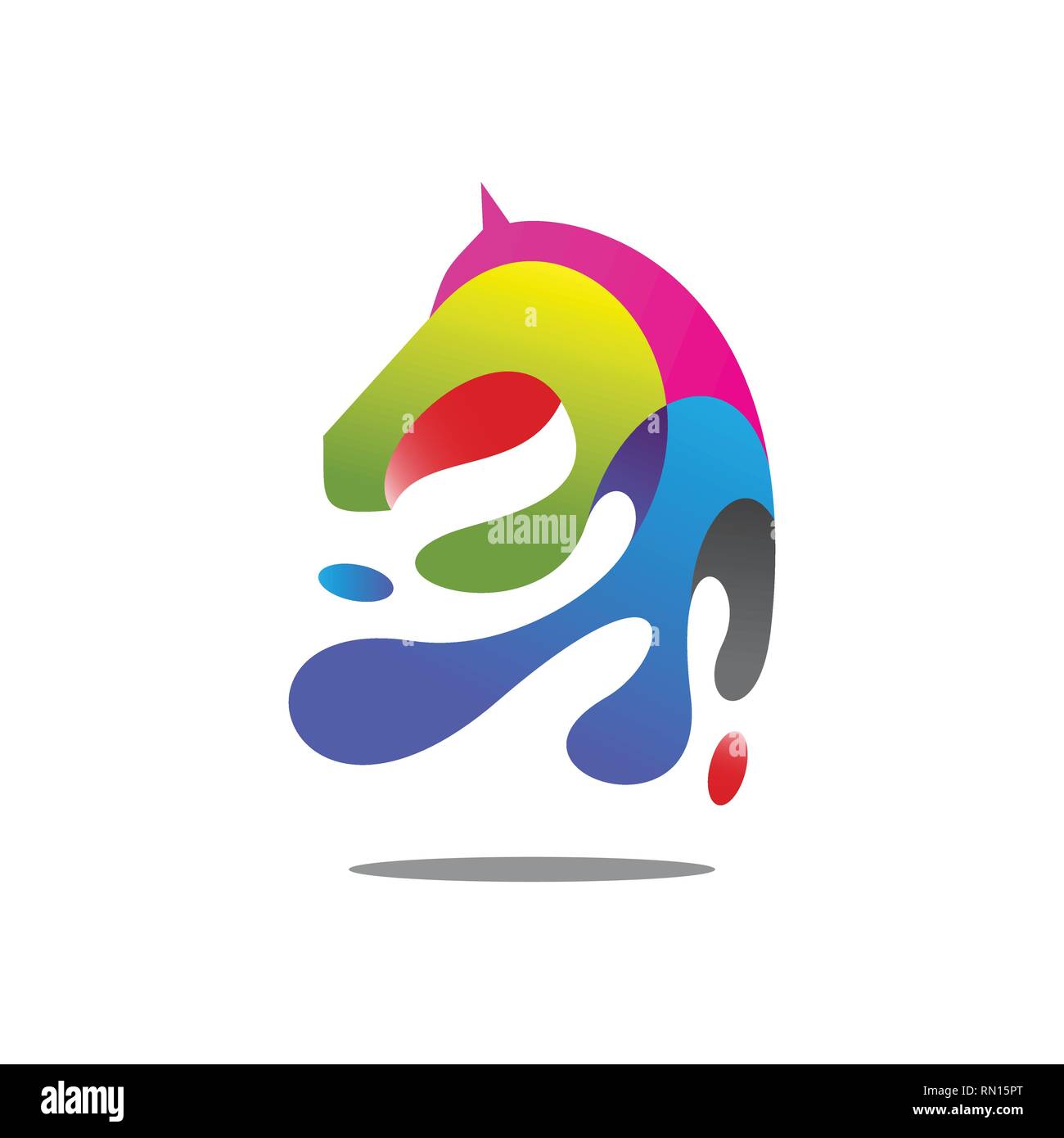 Moderno e colorato testa di cavallo illustrazione vettoriale. EPS vettoriali 10 Illustrazione Vettoriale