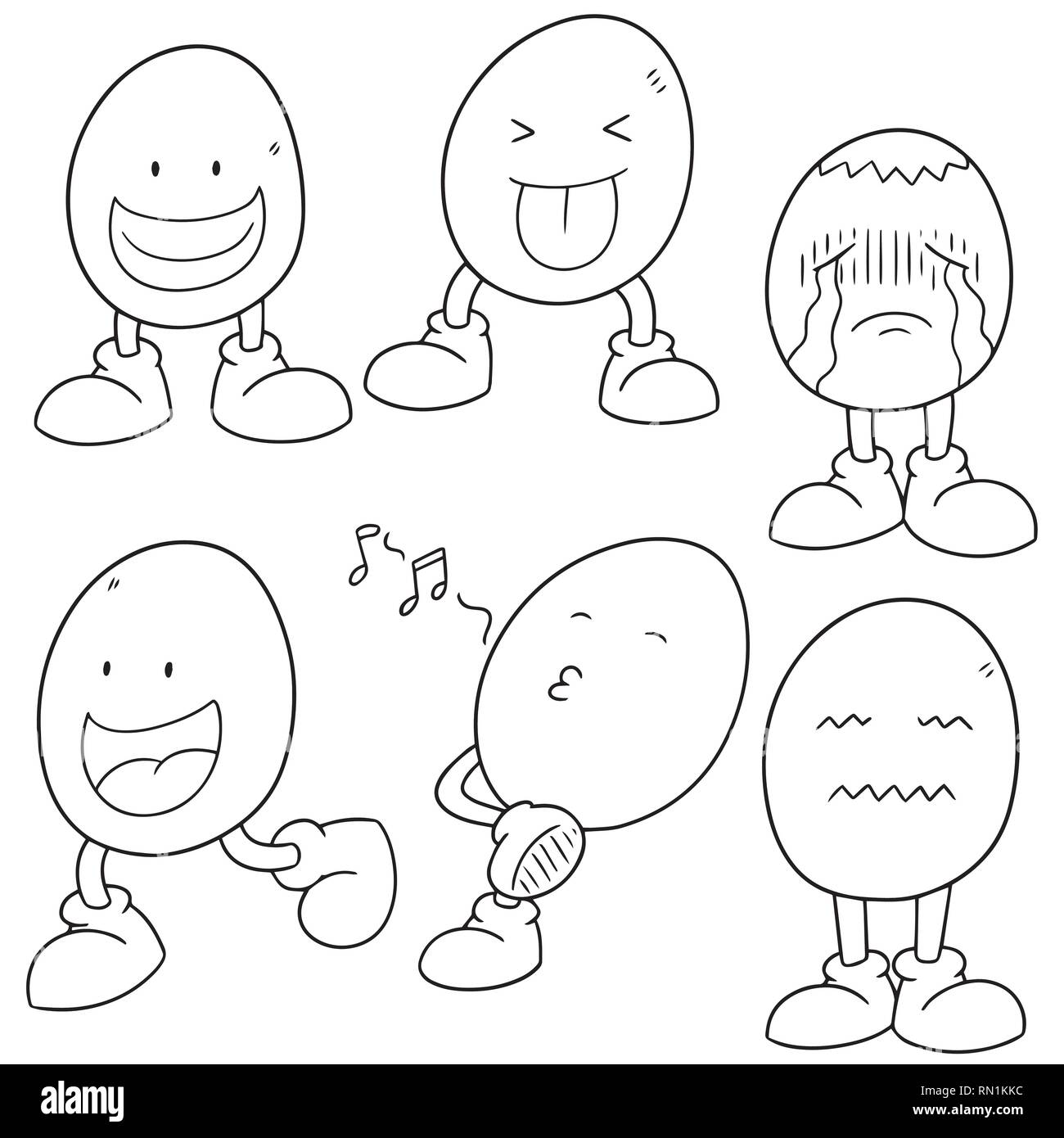 Set di vettore di cartoni di uovo Illustrazione Vettoriale