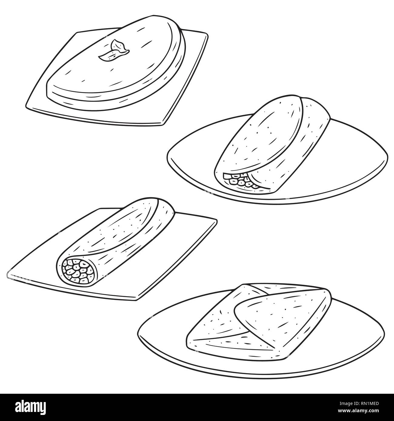 Set di vettore di frittata Illustrazione Vettoriale