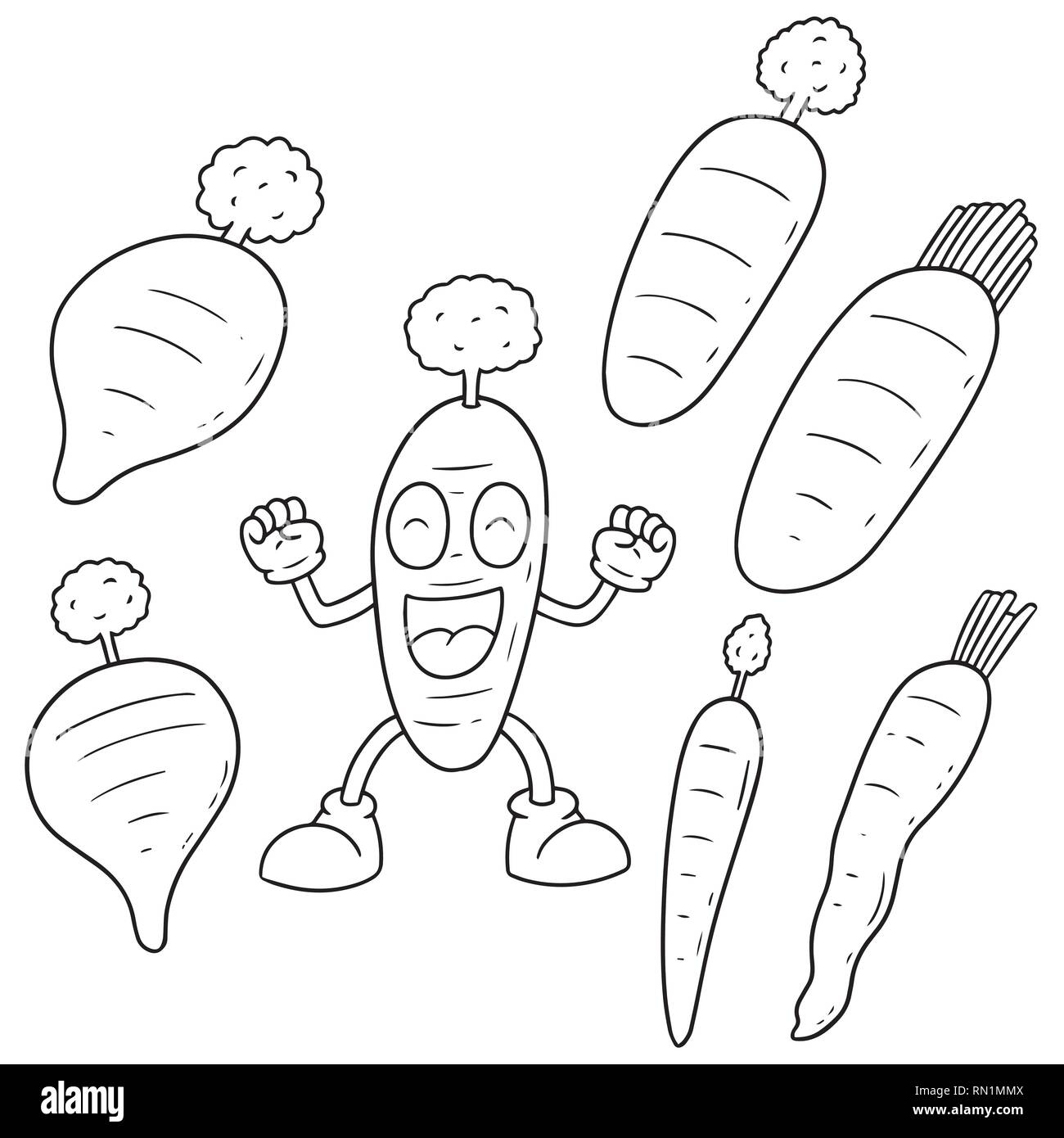 Set di vettore di carota Illustrazione Vettoriale