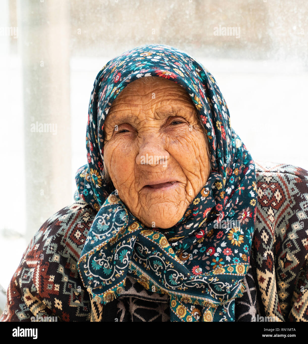 Vecchia Signora turco faccia Foto Stock