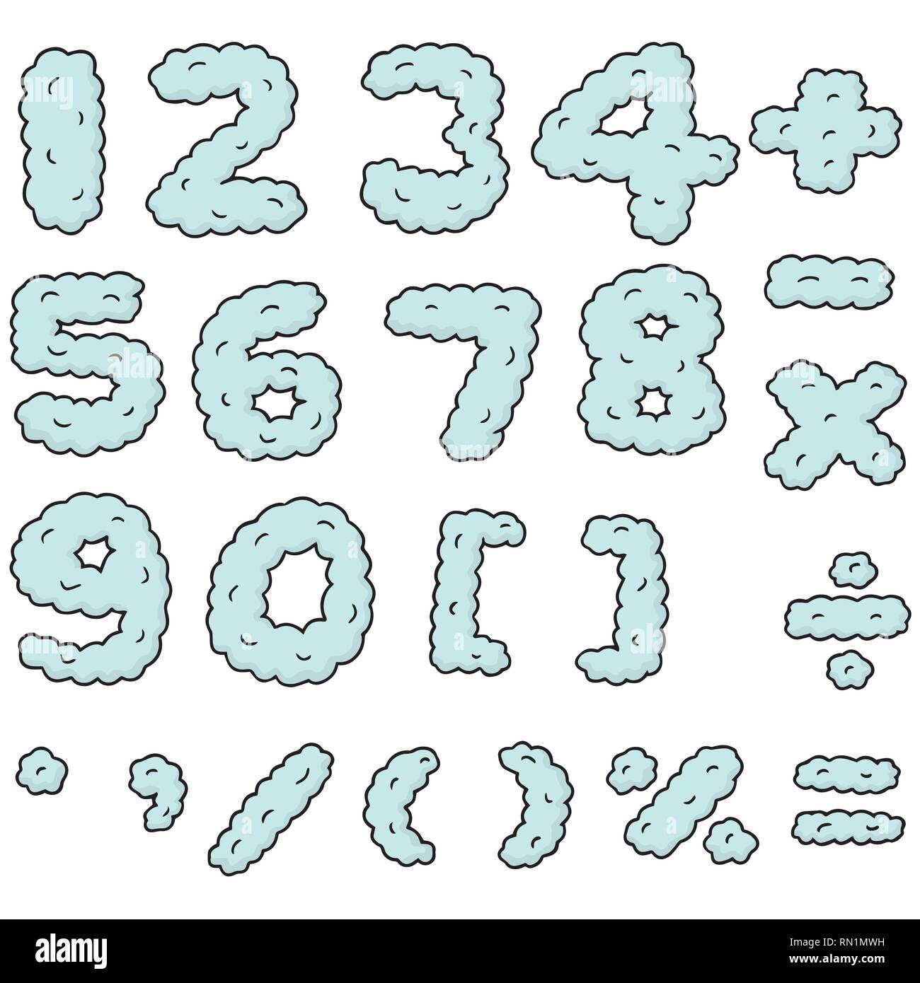 Set di vettore di numero Illustrazione Vettoriale