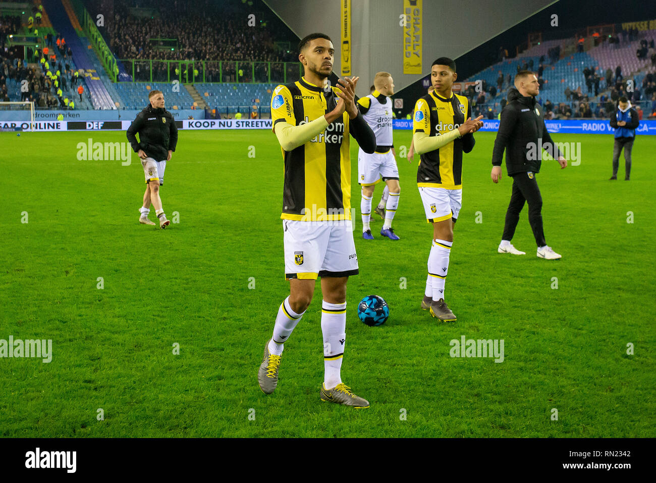 ARNHEM, 16-02-2019, stadio Gelredome, stagione 2018 / 2019, olandese Eredivisie, Vitesse player Danilho Doekhi durante il match Vitesse - Willem II Foto Stock