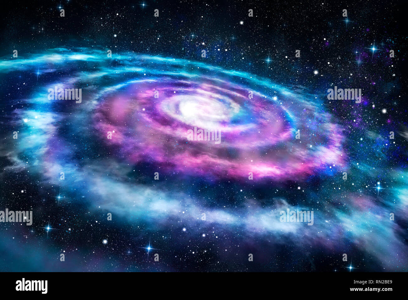 Sfondo colorato di Galaxy nell'universo Foto Stock