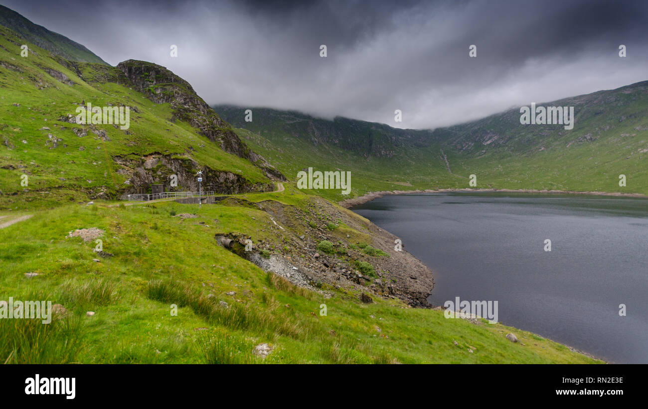 Cruachan serbatoio lago, parte di pompò deposito centrale idroelettrica sulle pendici di Ben Cruachan montagna nel West Highlands di S Foto Stock