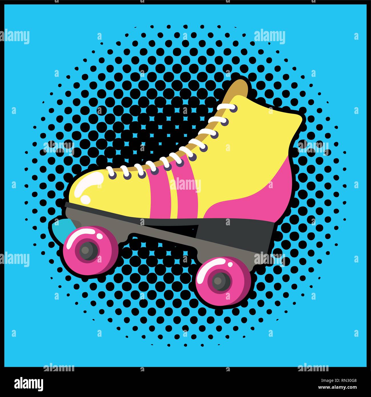 Retrò skate pop art style Illustrazione Vettoriale