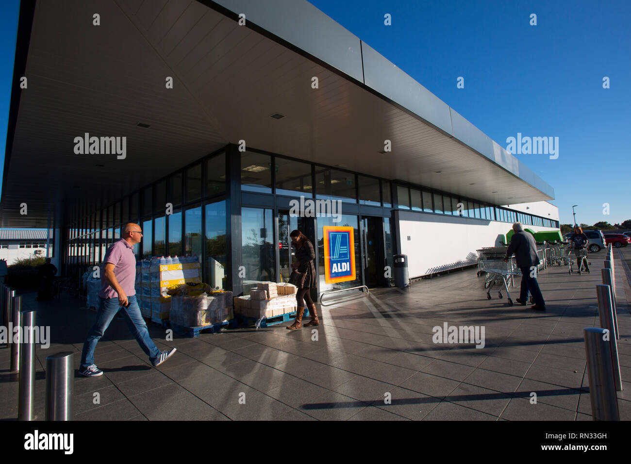 Supermercato Aldi, Cowes, Isle of Wight, England, Regno Unito Foto Stock