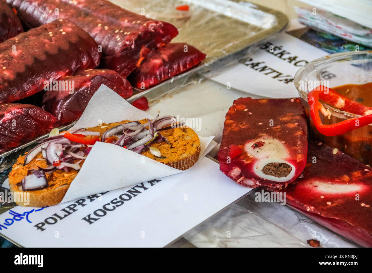 7. Sagra del pesce a Budapest, Food & Drink - Ungheria Febbraio 16, 2019 Foto Stock