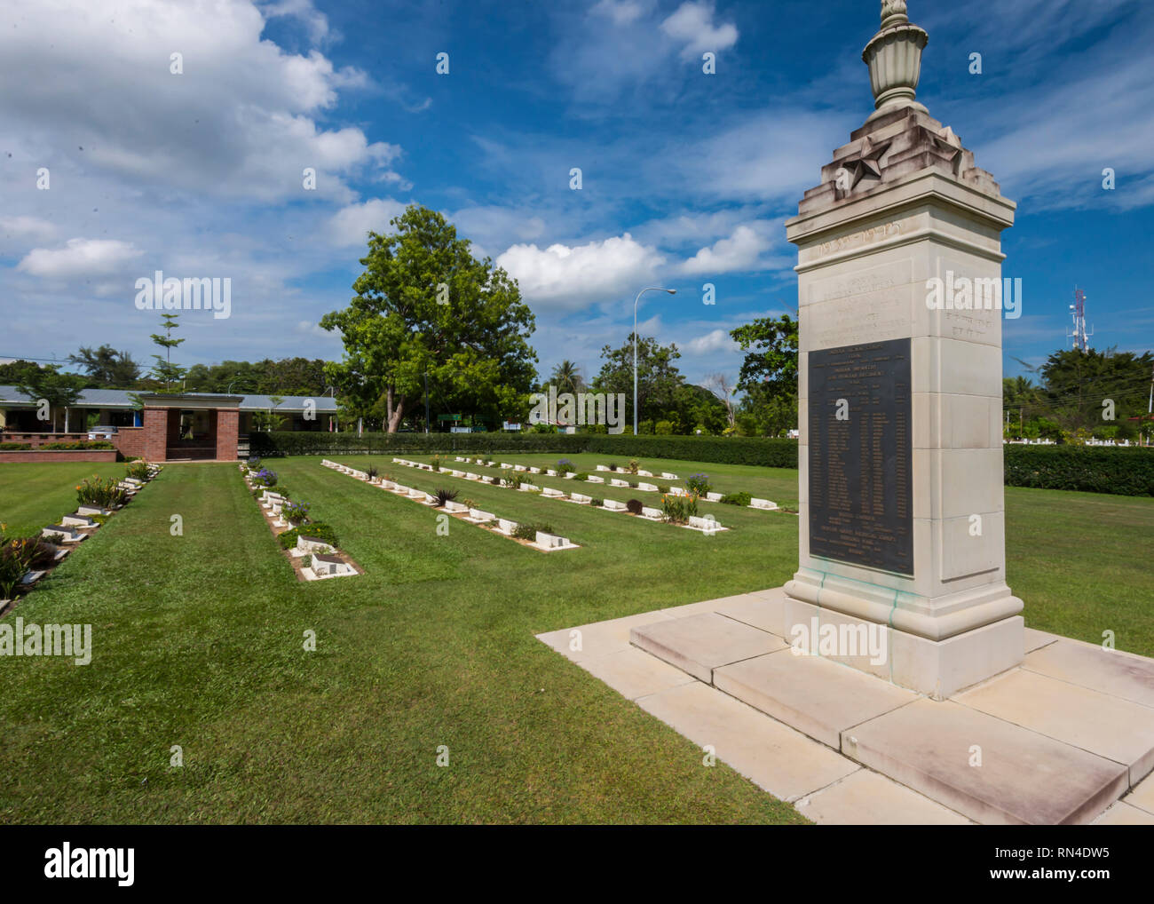 Labuan Cimitero di Guerra è un Commonwealth II Guerra Mondiale cimitero a Labuan, Malaysia. Foto Stock