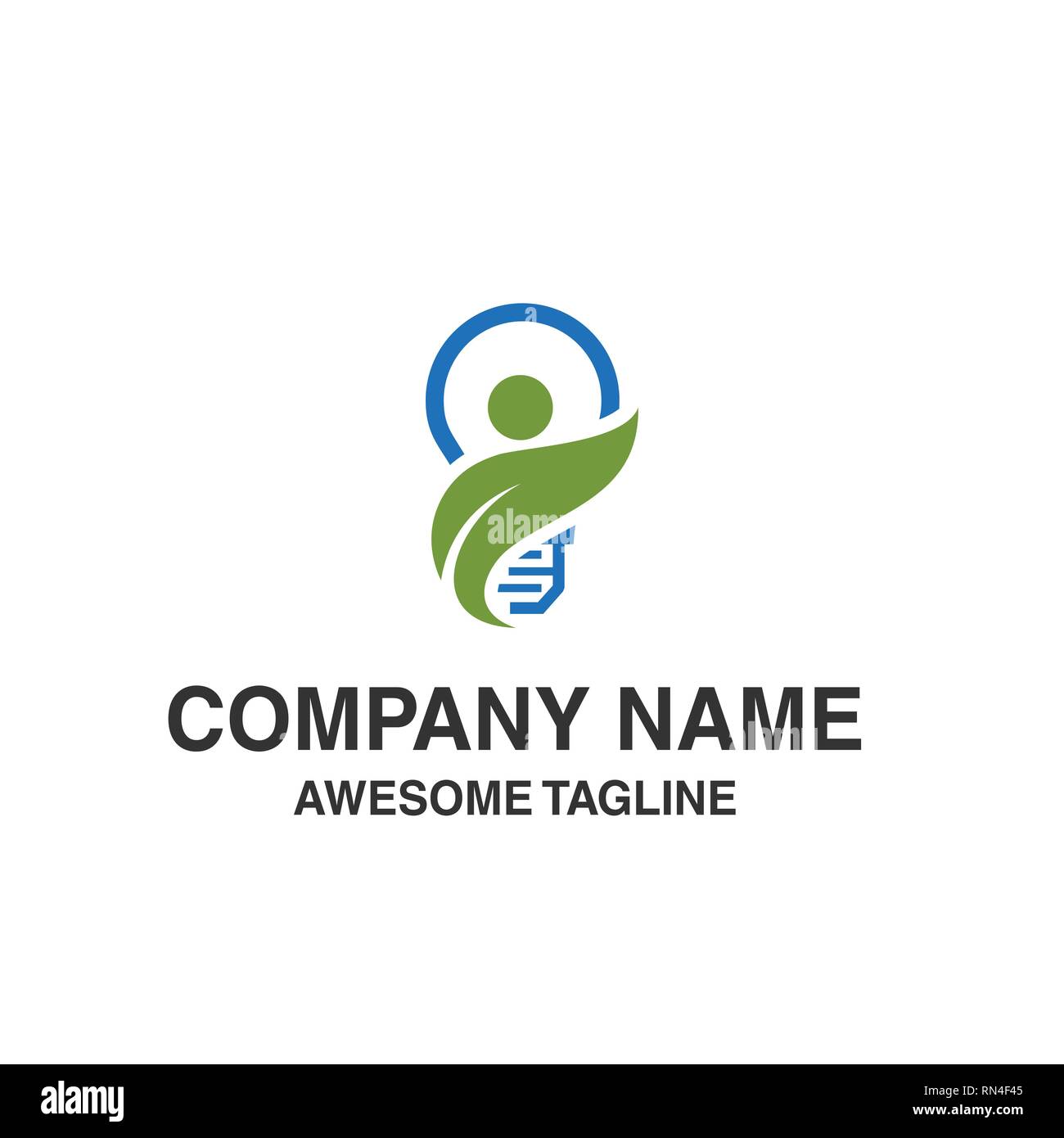 Lampadina di foglia di persone logo. natura idea simbolo dell'innovazione. Il logo modello pronto per l'uso Illustrazione Vettoriale