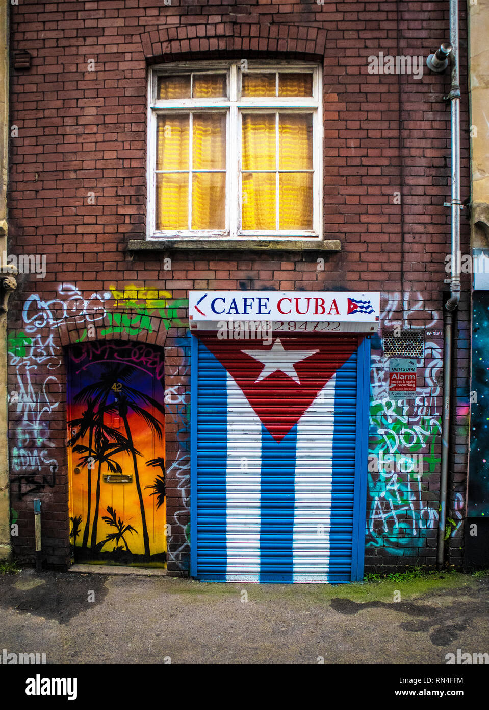 SWINDON, Regno Unito - 12 febbraio 2019: Cafe Cuba a Stokes Croft Bristol, Regno Unito Foto Stock