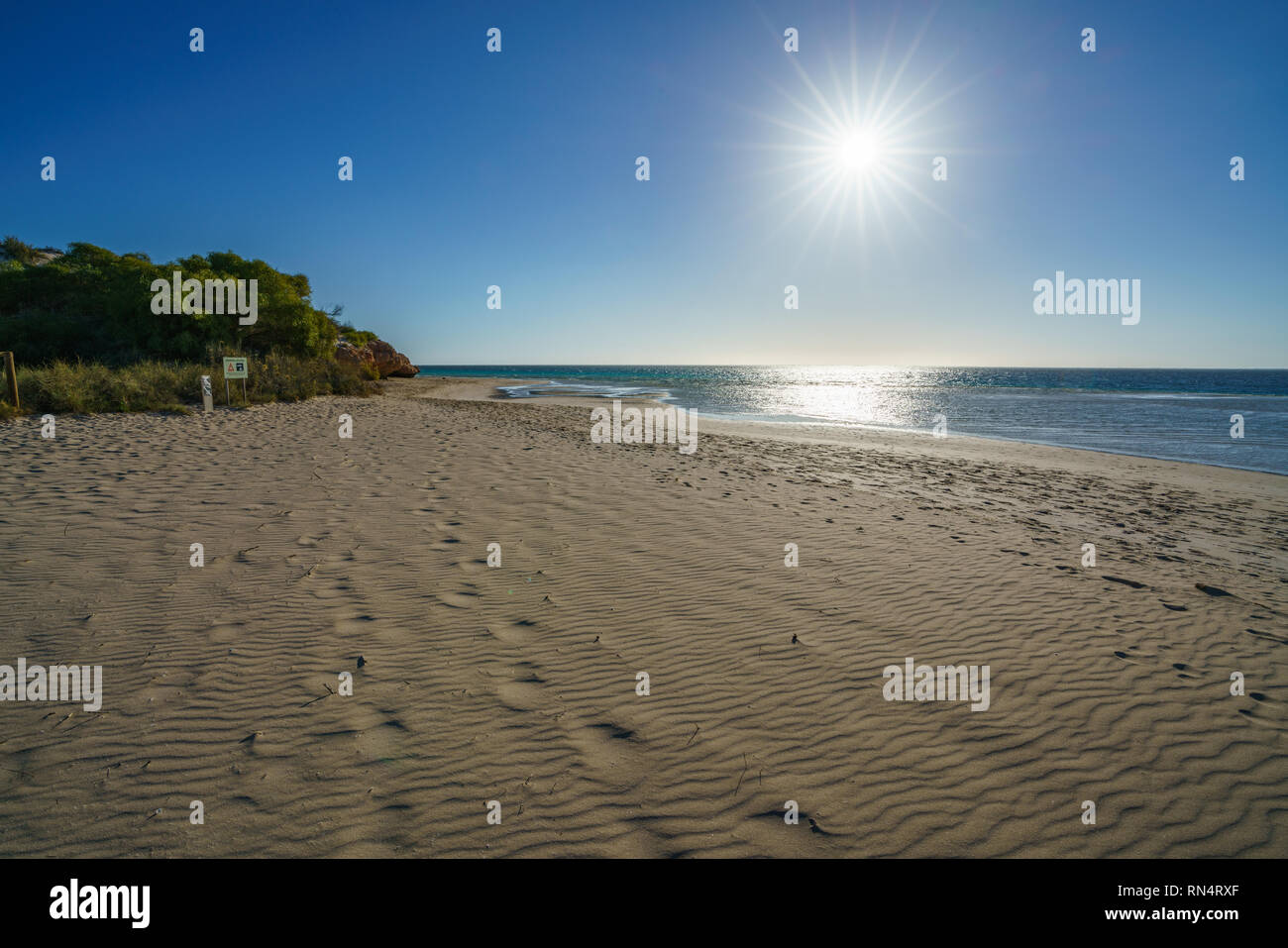 Le dune di sabbia del tramonto, bollette Bay Coral Bay Coral Coast, Australia occidentale Foto Stock