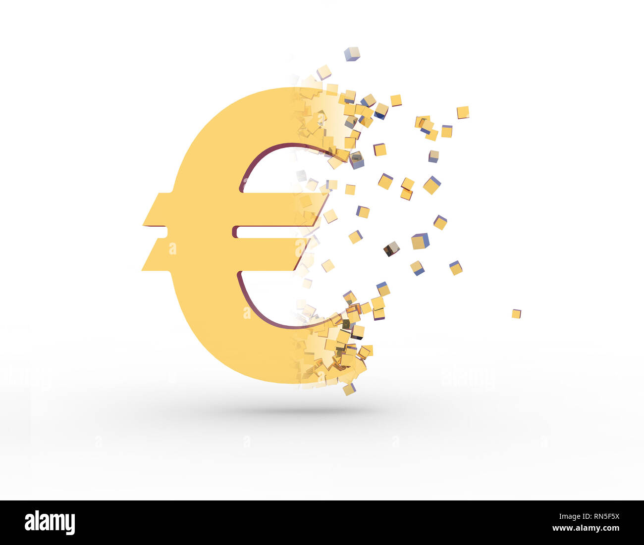 Composto da cubi, simbolo dell'euro, e-finance Foto Stock