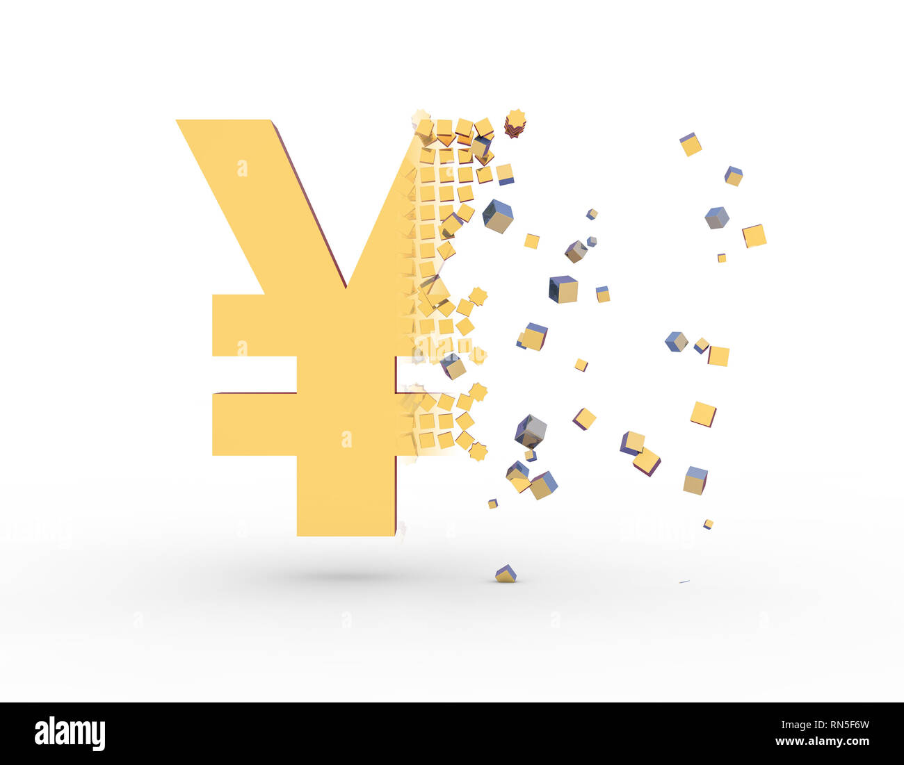 Cubo composto da simboli RMB, e-finance Foto Stock