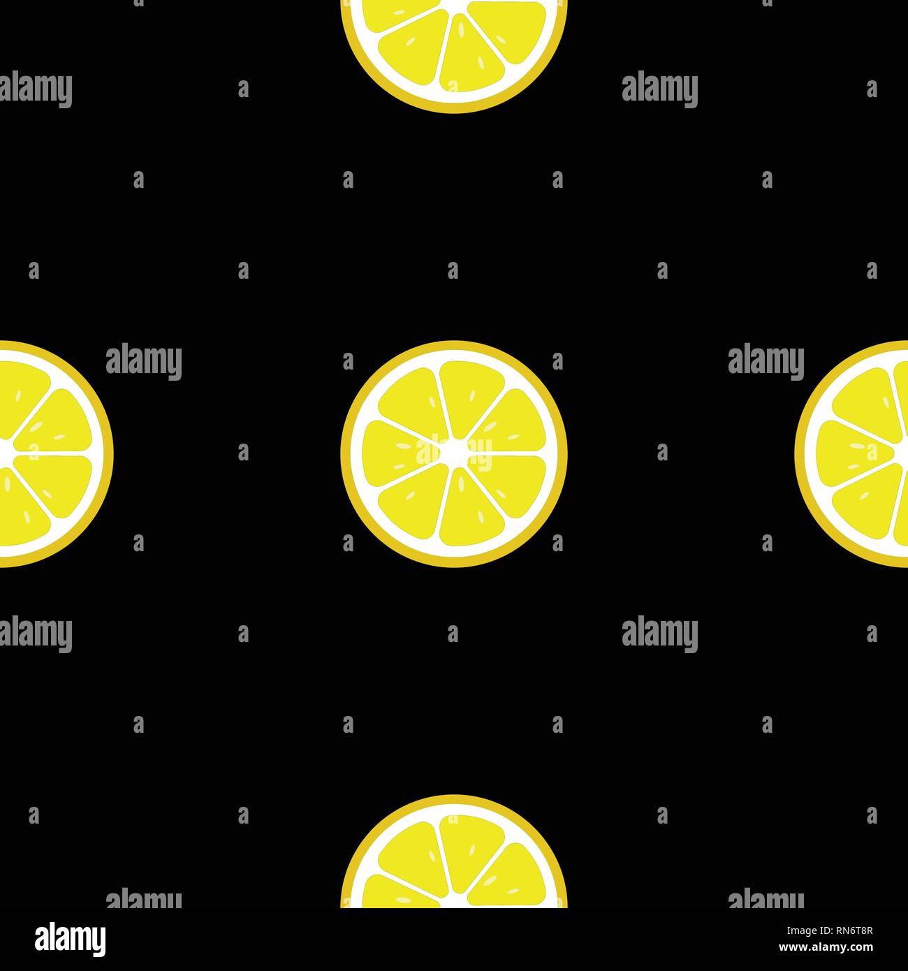 Fette di limone seamless pattern. Appartamento food texture Illustrazione Vettoriale