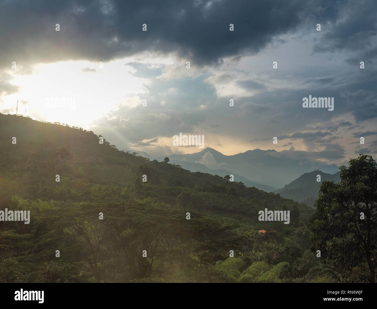 Le montagne intorno a Jardin, Colombia Foto Stock