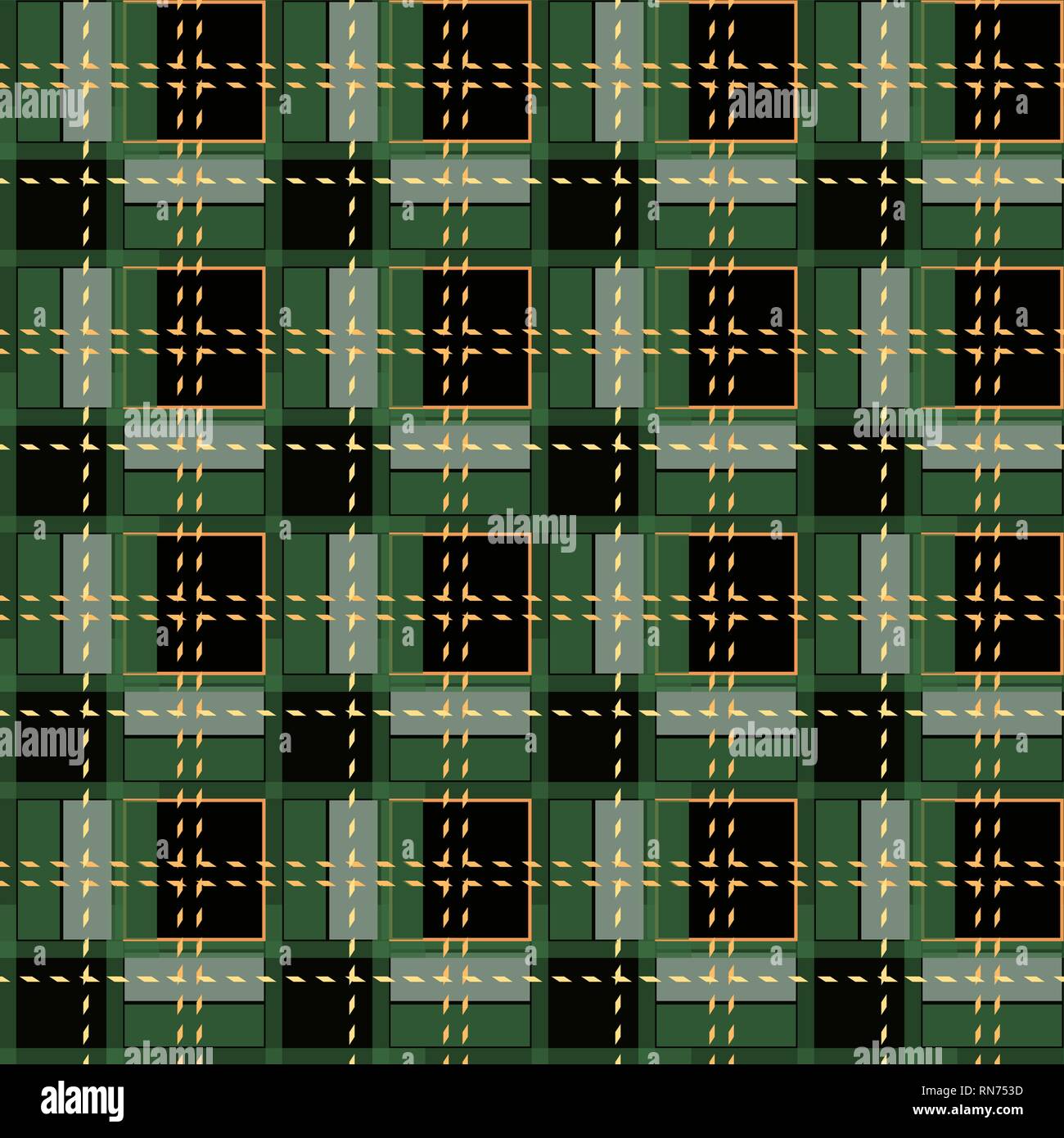 Green Gingham rhombus Buffalo lusso Lumberjack plaid tartan vettore modello Memphis vintage perfetta forma divertente funny tessile Texture Flanel scozzese Illustrazione Vettoriale