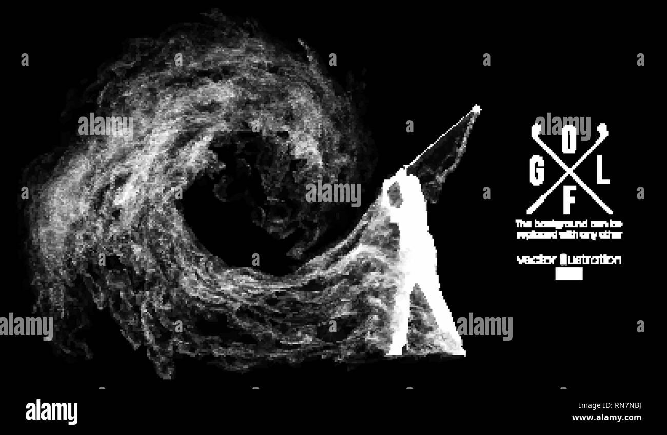 Silhouette astratta di un giocatore di golf, golfista. Illustrazione Vettoriale