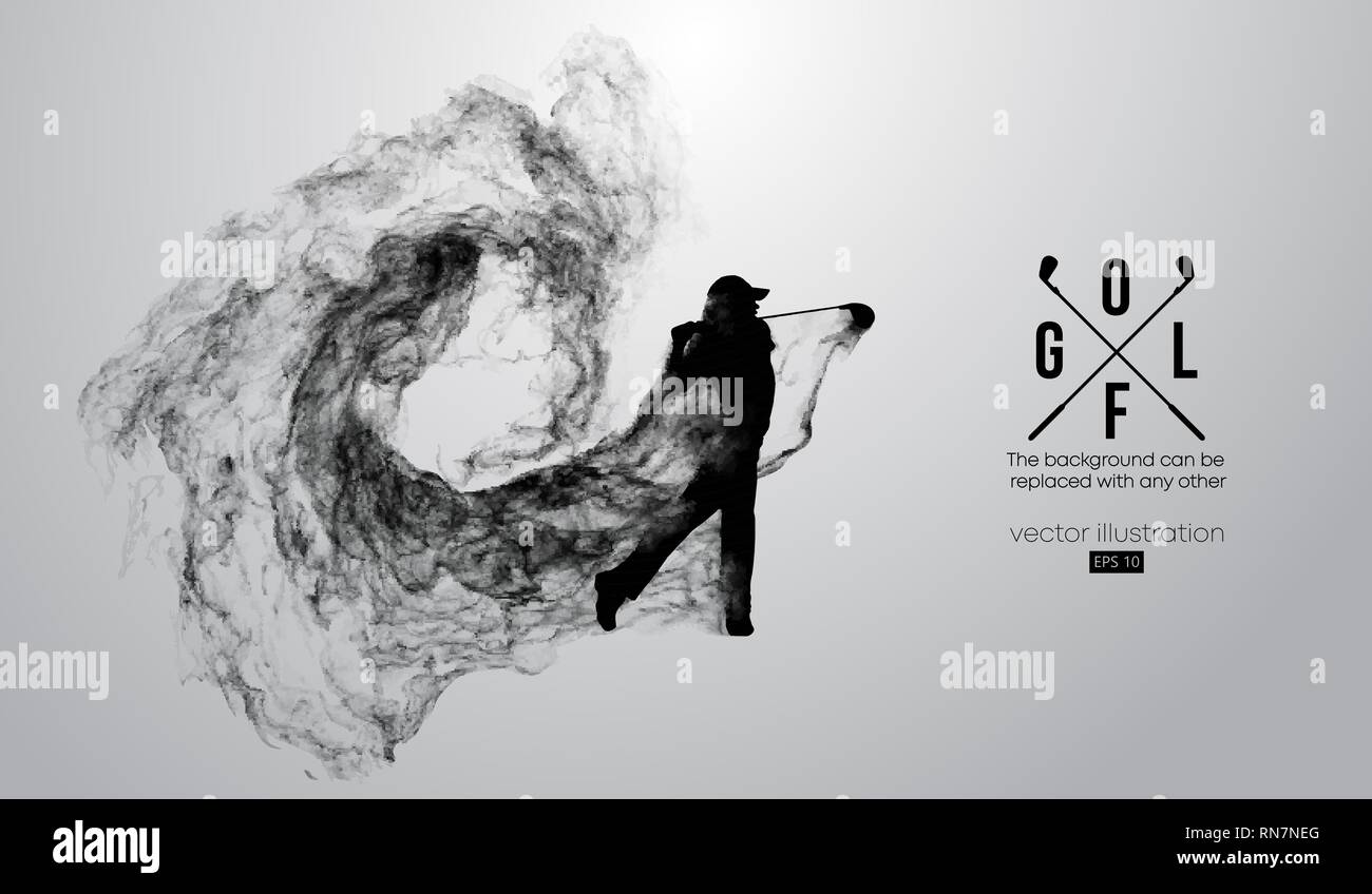 Silhouette astratta di un giocatore di golf, golfista. Illustrazione Vettoriale