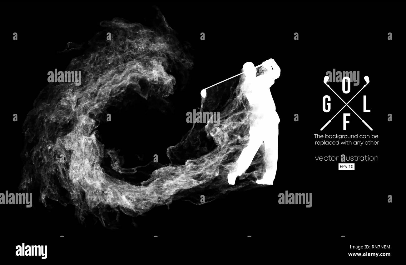 Silhouette astratta di un giocatore di golf, golfista. Illustrazione Vettoriale