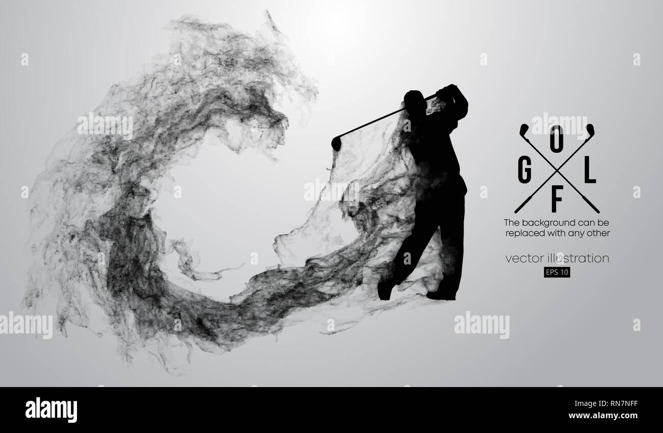 Silhouette astratta di un giocatore di golf, golfista. Illustrazione Vettoriale