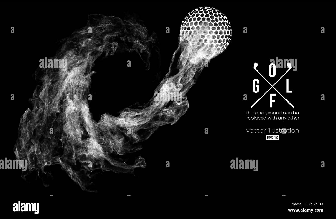 Abstract silhouette di una pallina da golf, giocatore di golf. Illustrazione Vettoriale