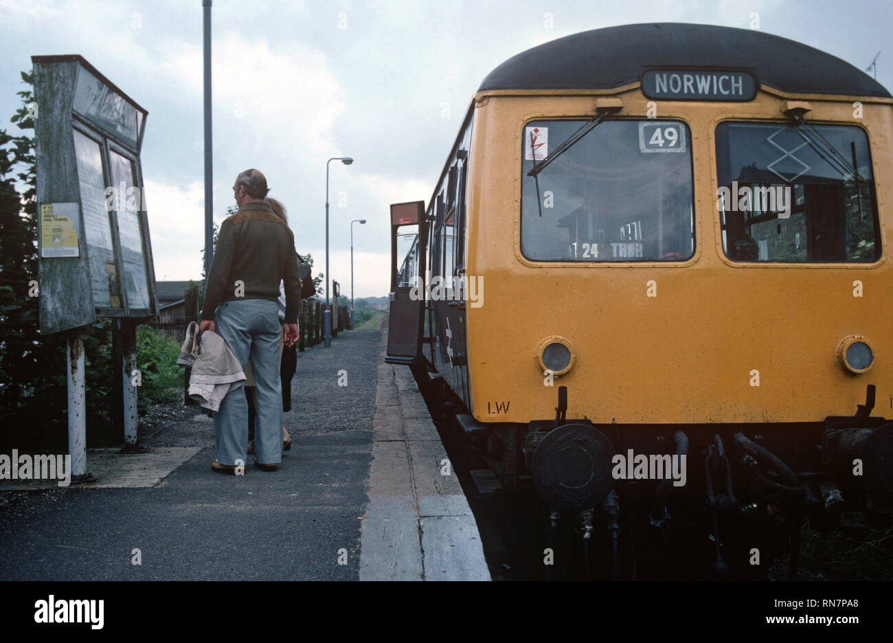 La British Rail Sheringham stazione ferroviaria sul Norwich a Sheringham linea, Norfolk, Inghilterra Foto Stock