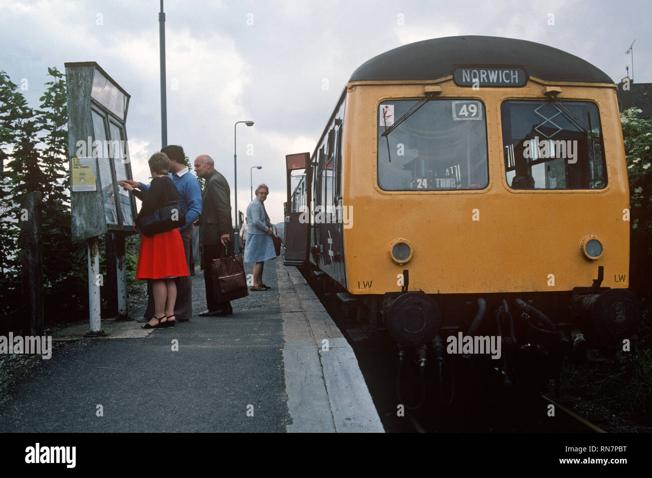 La British Rail Sheringham stazione ferroviaria sul Norwich a Sheringham linea, Norfolk, Inghilterra Foto Stock