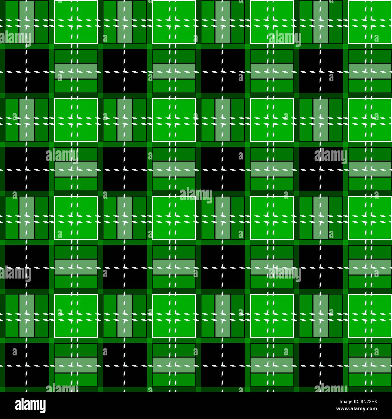 Green Gingham rhombus Buffalo lusso Lumberjack plaid tartan vettore modello Memphis vintage perfetta forma divertente funny tessile Texture Flanel scozzese Illustrazione Vettoriale