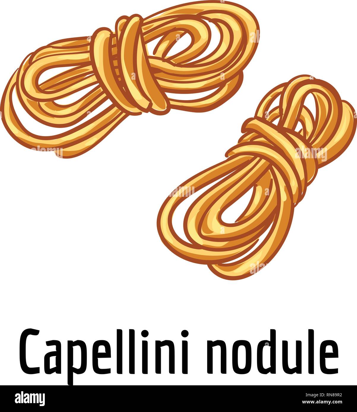 Nodulo Capellini icona. Cartoon di capellini nodulo icona vettoriali per il web design isolato su sfondo bianco Illustrazione Vettoriale