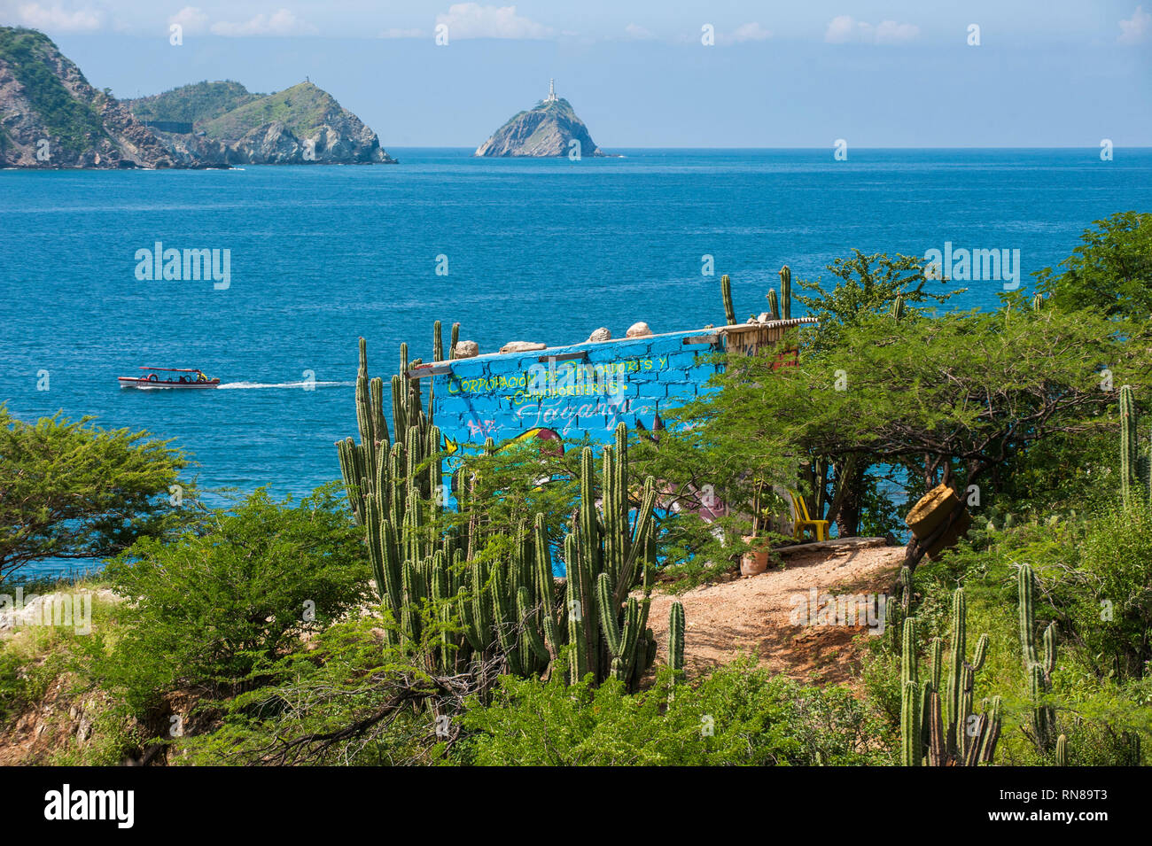 Taganga, Santa Marta, Colombia: villaggio di pescatori. Foto Stock