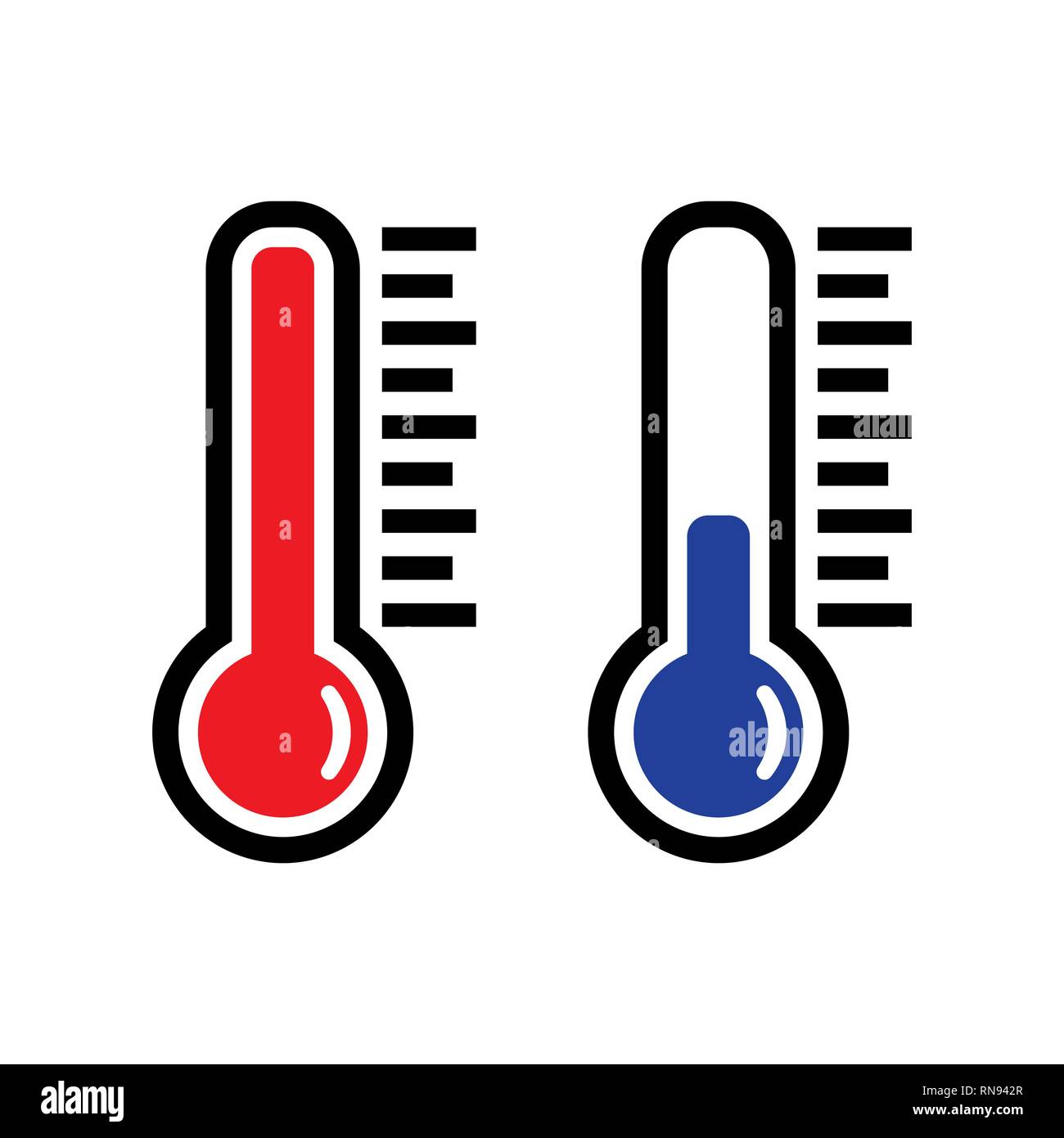 Termometro Icona o simbolo della temperatura, vettore e illustrazione Illustrazione Vettoriale