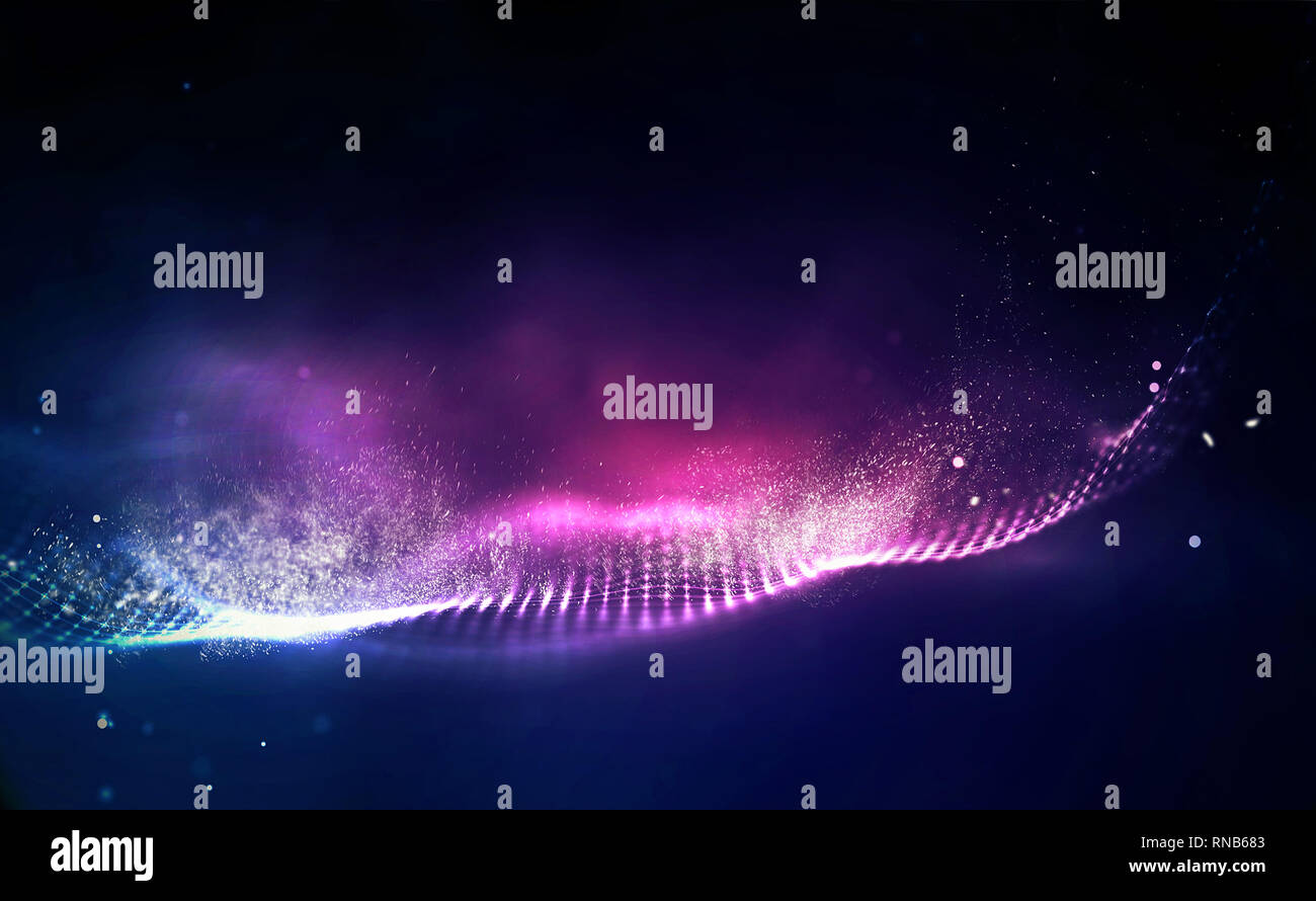 La musica di sfondo astratto blu. Equalizzatore per la musica, che mostra le onde sonore con onde di musica, musica di sottofondo concetto dell'equalizzatore. Foto Stock