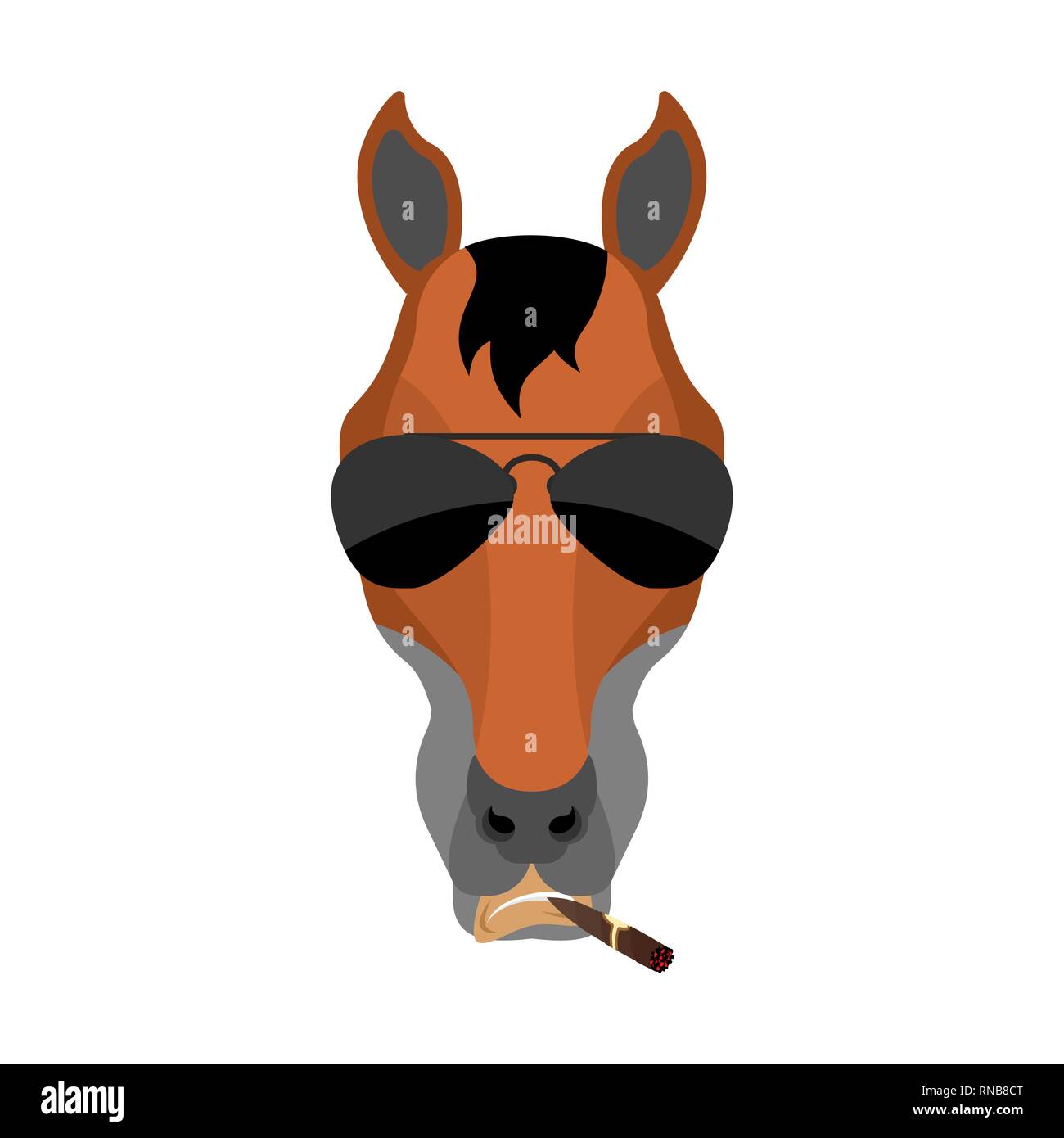 Cavallo Cool brutale grave avatar di emozioni. Destriero di fumare il sigaro gli Emoji. hoss rigorosa. Illustrazione Vettoriale Illustrazione Vettoriale