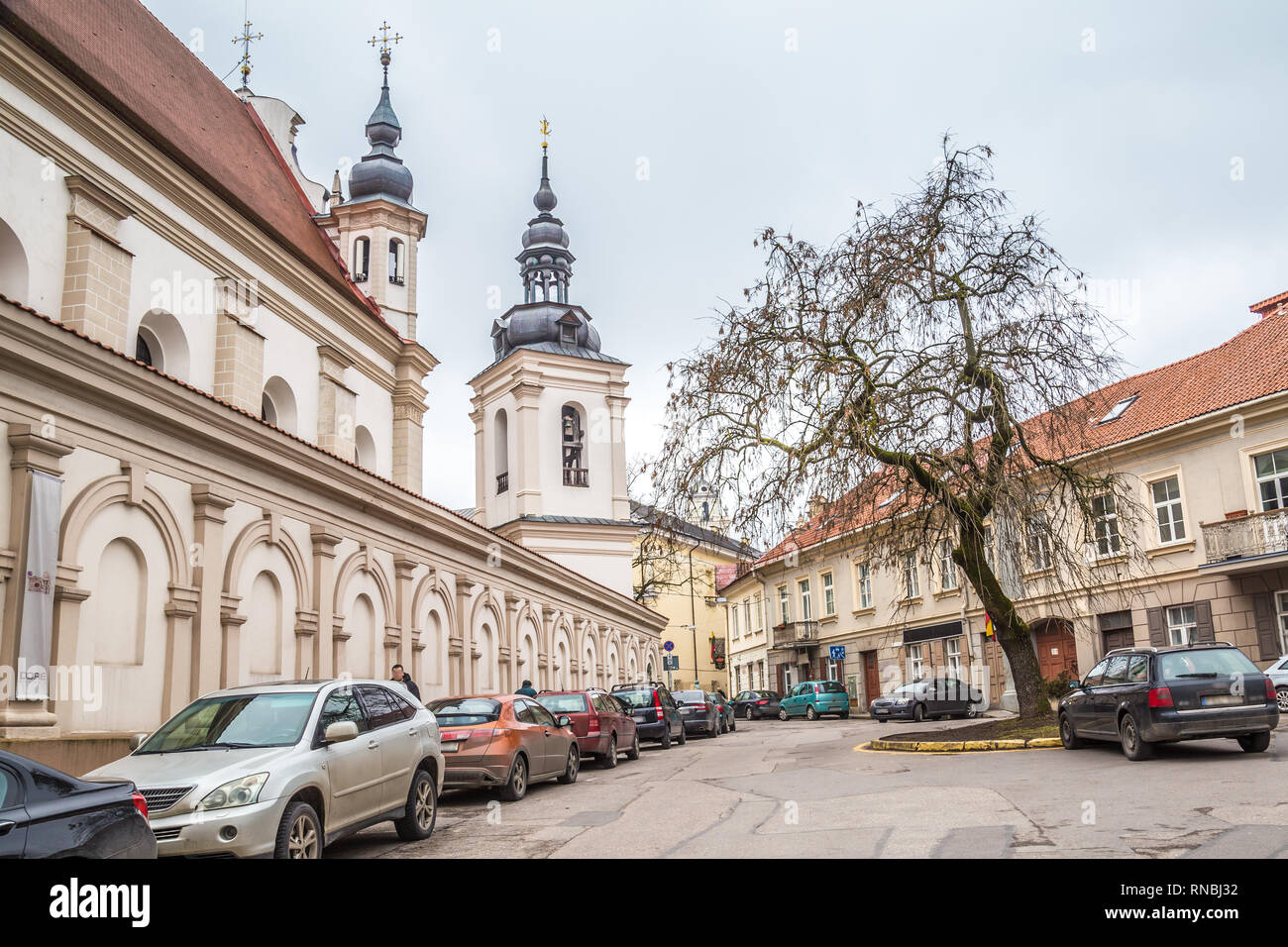 Streetview città vecchia di Vilius in Lituania Paesi Baltici Europa Foto Stock