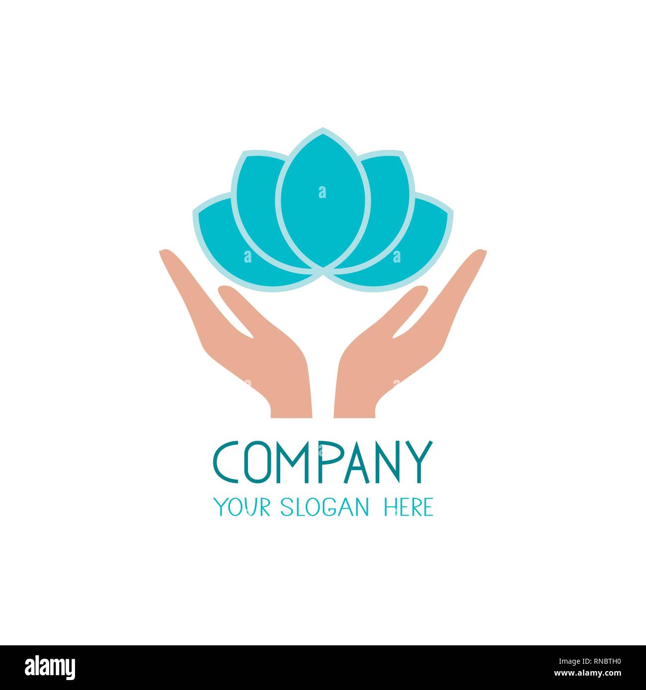 Cura di bellezza modello logo. Spa Salone icona. Vettore e eco bio logo Illustrazione Vettoriale