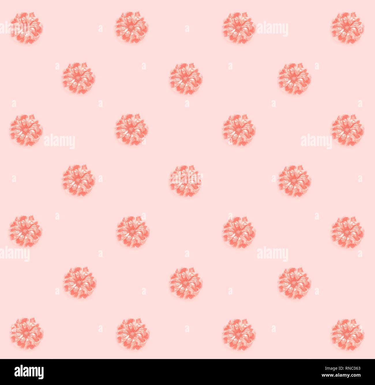 Modello senza cuciture con splendidi fiori delicato pastello su sfondo rosa. Alla moda di coralli viventi colore. Foto Stock