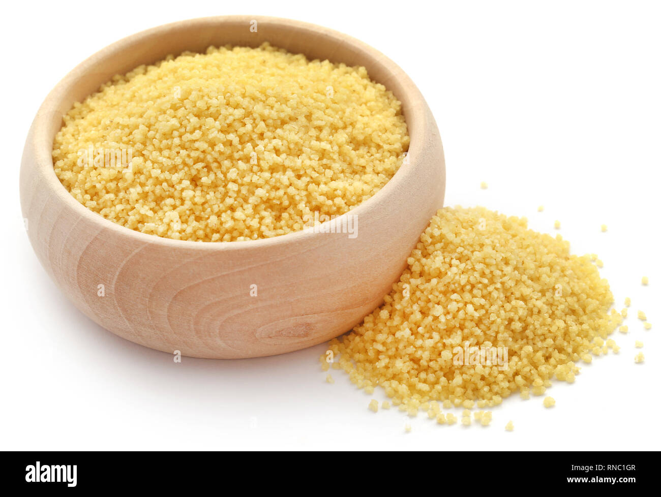 Il cous cous a nord cucina africana su sfondo bianco Foto Stock