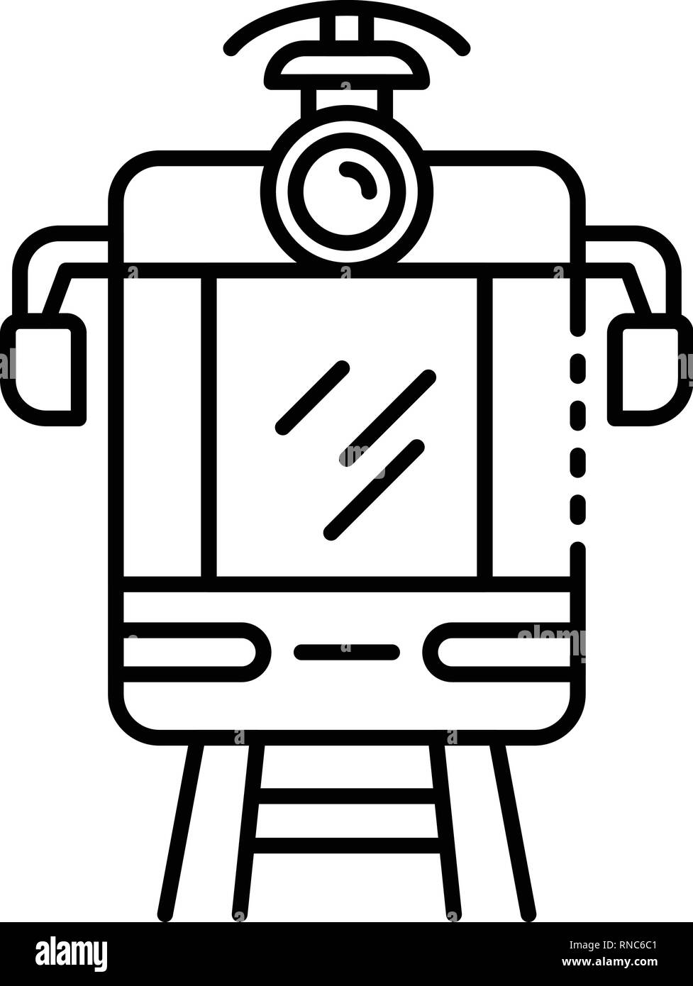 Il tram car icona, stile contorno Illustrazione Vettoriale