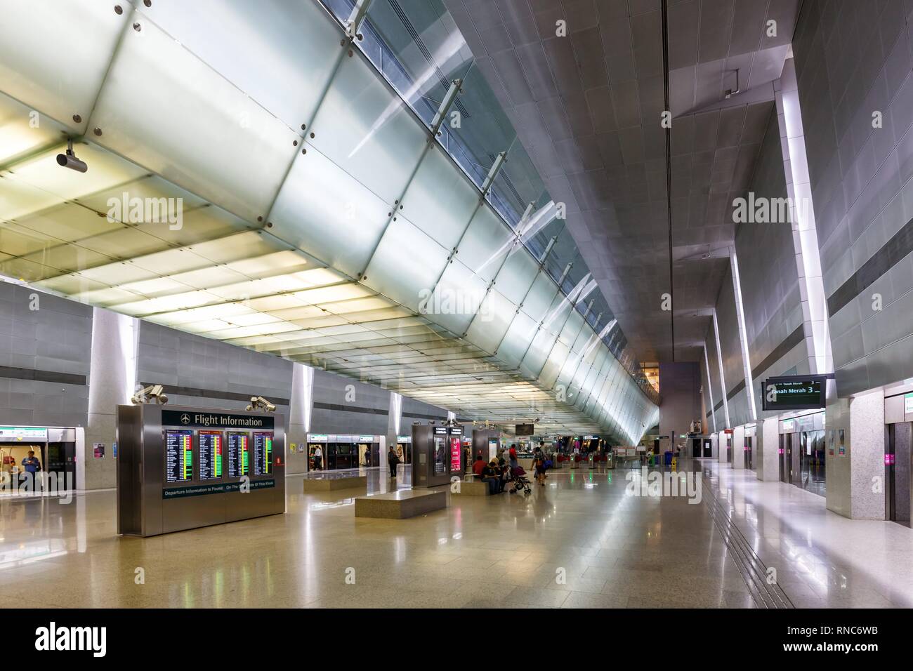 Singapore - Gennaio 29, 2018: l'Aeroporto Changi di Singapore MRT La Stazione della Metropolitana di Singapore. | Utilizzo di tutto il mondo Foto Stock