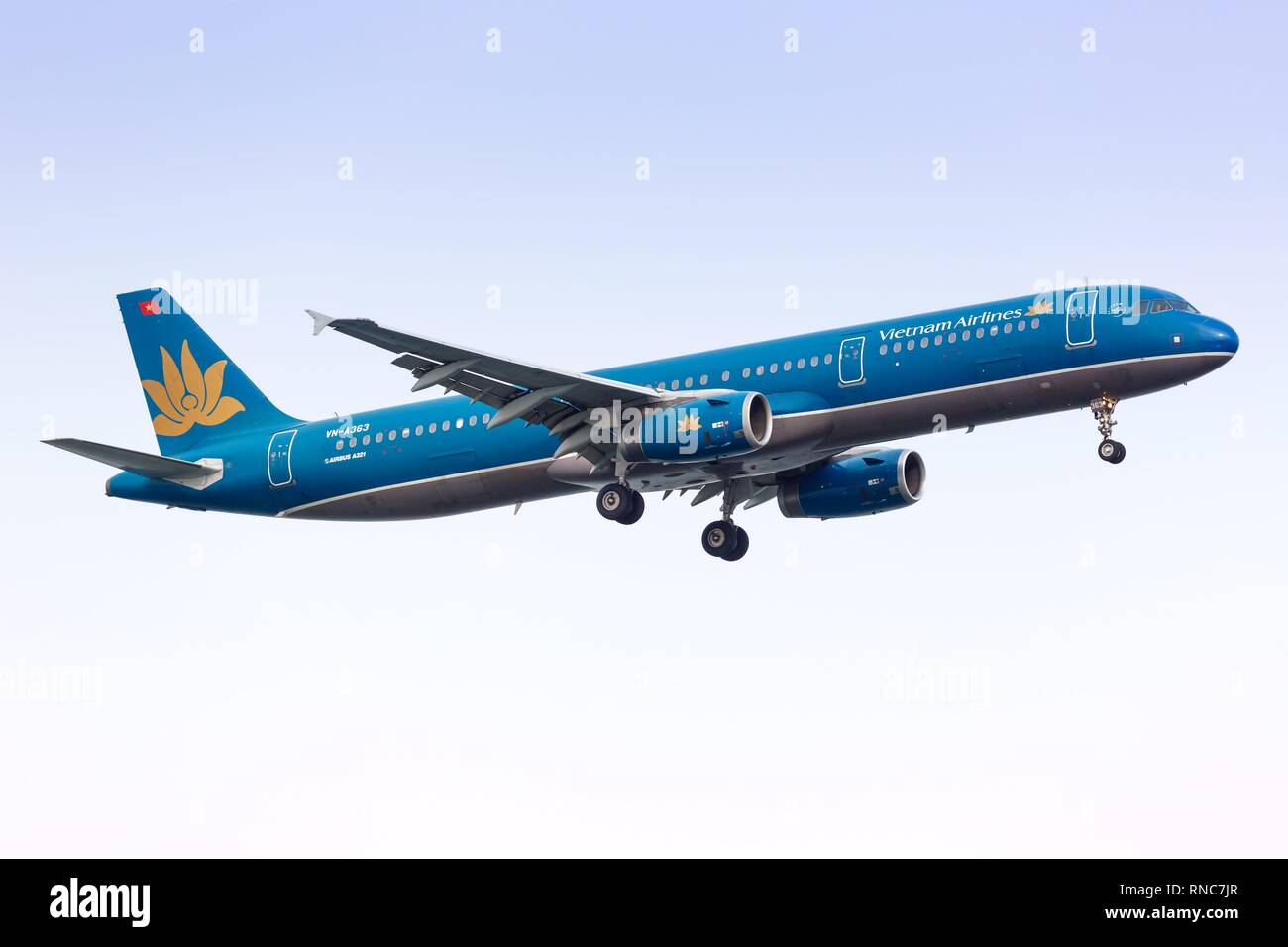 Singapore, Singapore - 29. Gennaio 2018: Vietnam Airlines Airbus A321 all'Aeroporto Changi di Singapore (SIN) di Singapore. | Utilizzo di tutto il mondo Foto Stock
