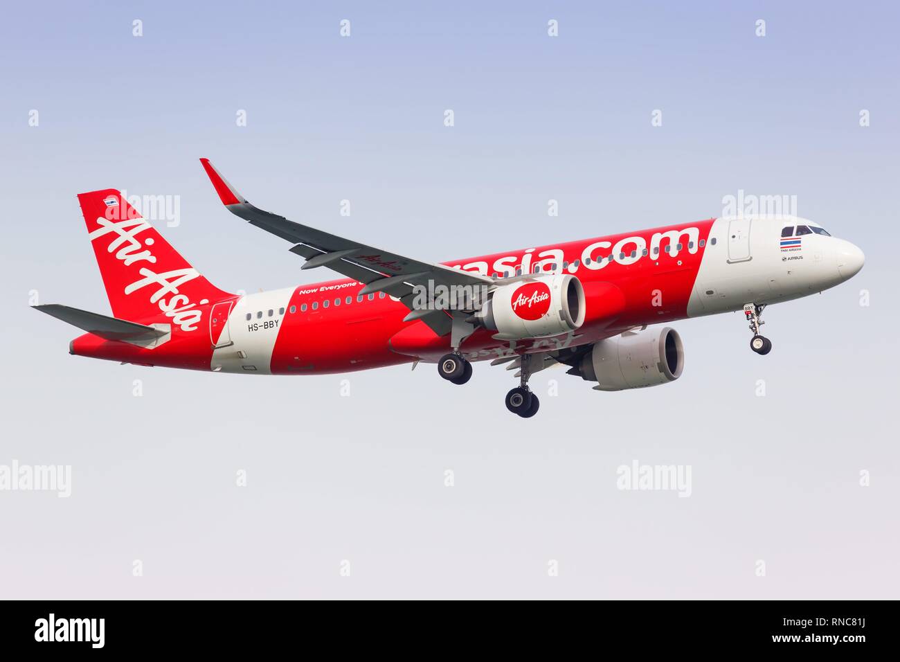 Singapore, Singapore - 29. Gennaio 2018: AirAsia Airbus A320Neo all'Aeroporto Changi di Singapore (SIN) di Singapore. | Utilizzo di tutto il mondo Foto Stock