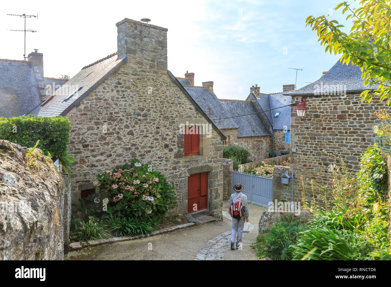 Francia, Ille et Vilaine, Cote d'Emeraude (Costa Smeralda), Valle Rance, Saint Suliac, etichettati Les Plus Beaux Villages de France (la più bella V Foto Stock