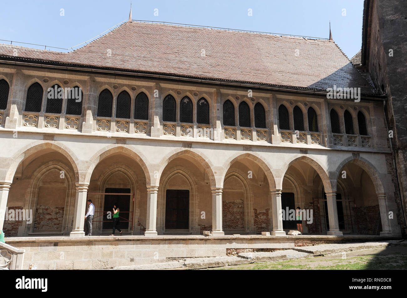 Gotico-rinascimentale Castelul Corvinilor (Corvin castello costruito nel XV secolo da Giovanni Hunyadi e ricostruita da re ungherese Matthias Corvinus e Gabrie Foto Stock