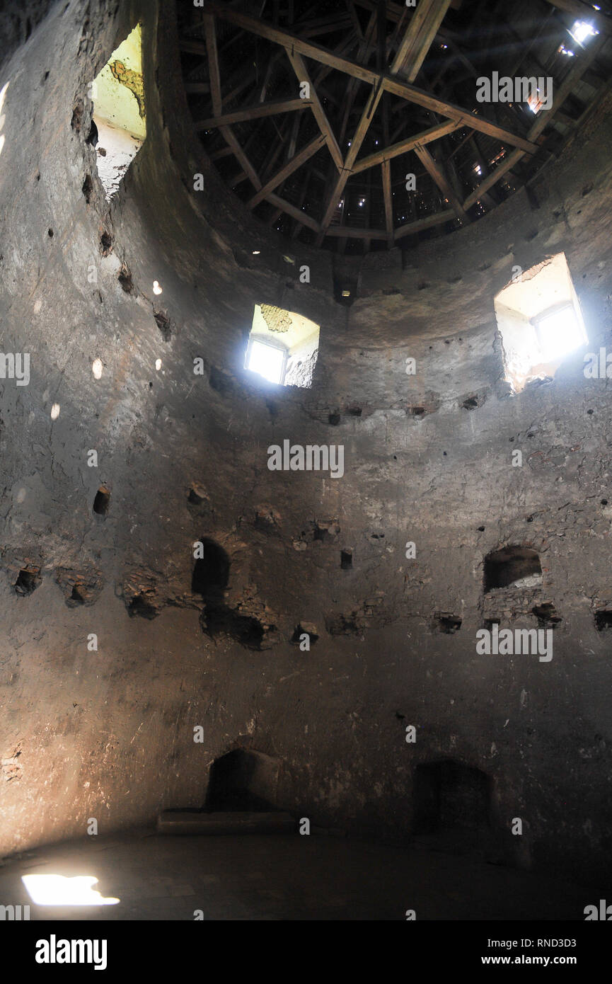 Gotico-rinascimentale Castelul Corvinilor (Corvin castello costruito nel XV secolo da Giovanni Hunyadi e ricostruita da re ungherese Matthias Corvinus e Gabrie Foto Stock