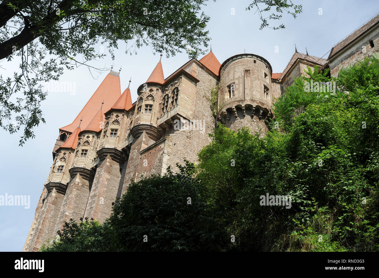 Grande Palazzo del gotico-rinascimentale Castelul Corvinilor (Corvin castello costruito nel XV secolo da Giovanni Hunyadi e ricostruita da re ungherese Matthias Cor Foto Stock