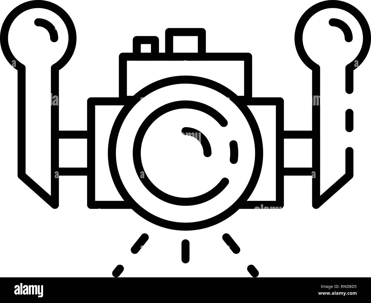 Fotocamera Subacquea icona, stile contorno Illustrazione Vettoriale