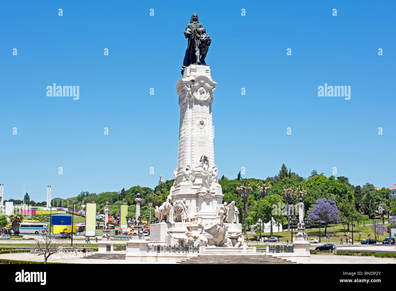 Statua da Marques de Pombal in Lisbona Portogallo Foto Stock