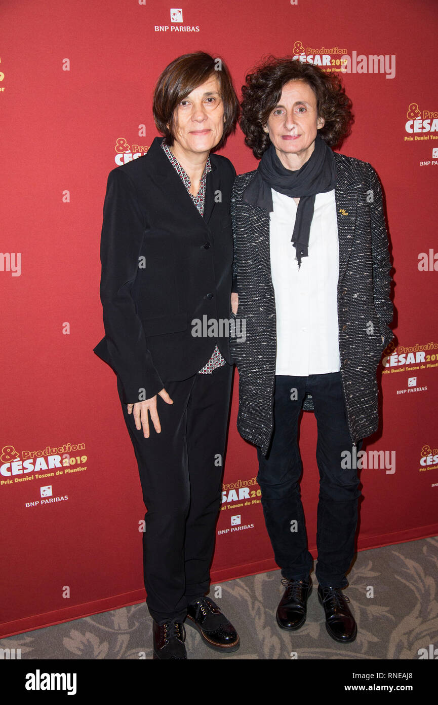 Catherine Corsini e produttore Elisabeth Perez assiste dal produttore a cena Cesar 2019 tenutosi al Four Seasons Hotel George V. Foto Stock