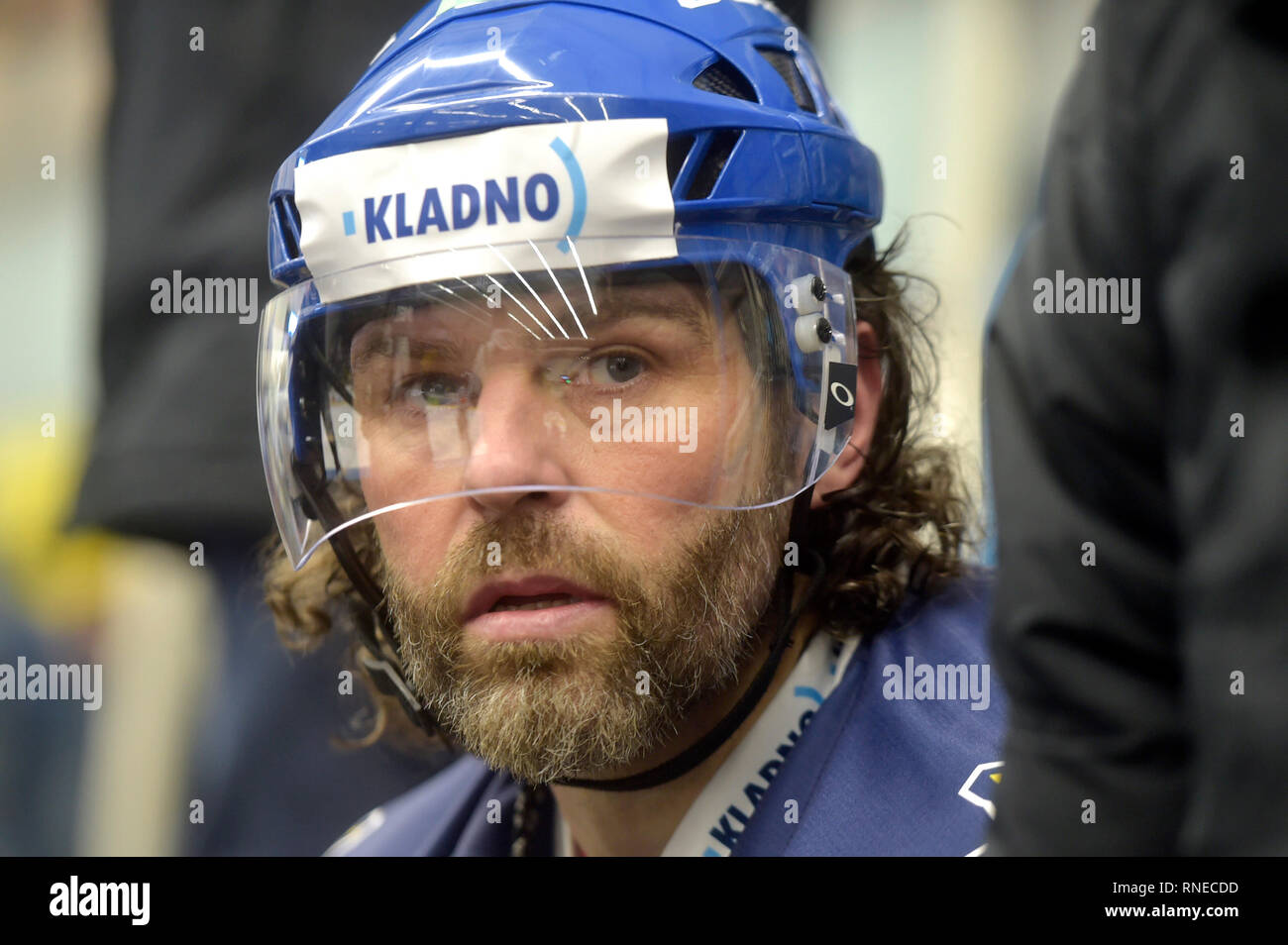 Utkani 57. kola prvni hokejove ligy: AZ Havirov - Rytiri Kladno, 18. unora 2019 v Havirove. Jaromir Jagr Kladna z. Foto Stock